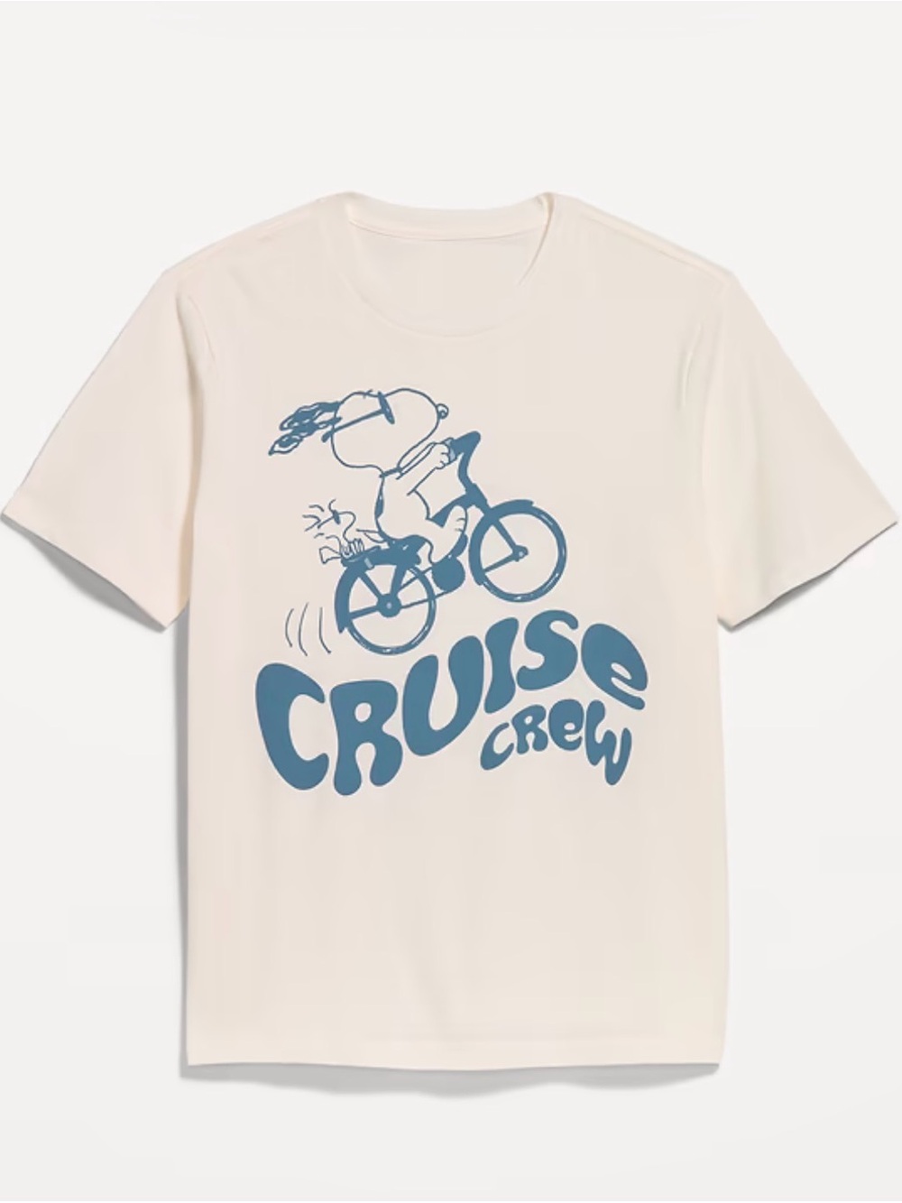 Cream Graphic Tee with Blue 'Cruise Crew' Snoopy Design from Old Navy